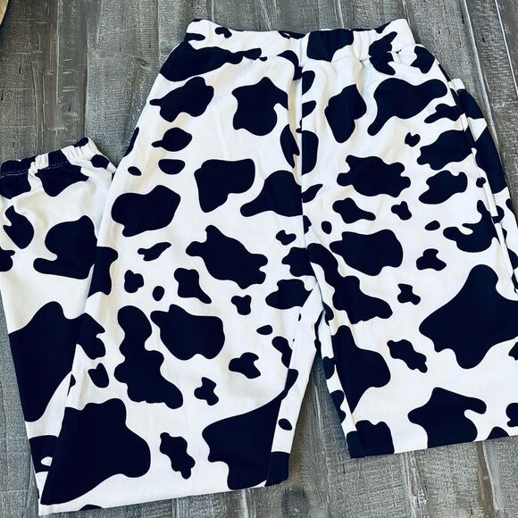 SHEIN Cow Print Spotted Jogger Pants XS - Picture 2 of 3